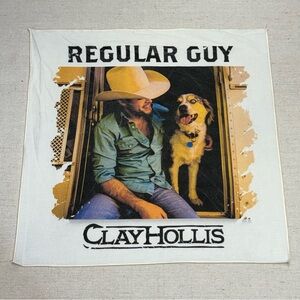Clay Hollis "Regular Guy" Graphic Bandana - White with Mustard & Blue